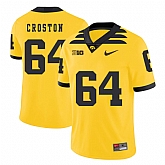 Iowa Hawkeyes 64 Cole Croston Yellow College Football Jersey Dzhi,baseball caps,new era cap wholesale,wholesale hats